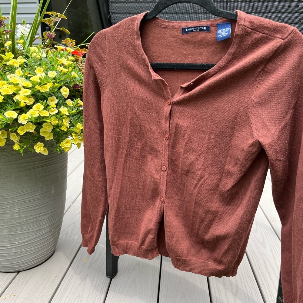 Architect petite button up sweater